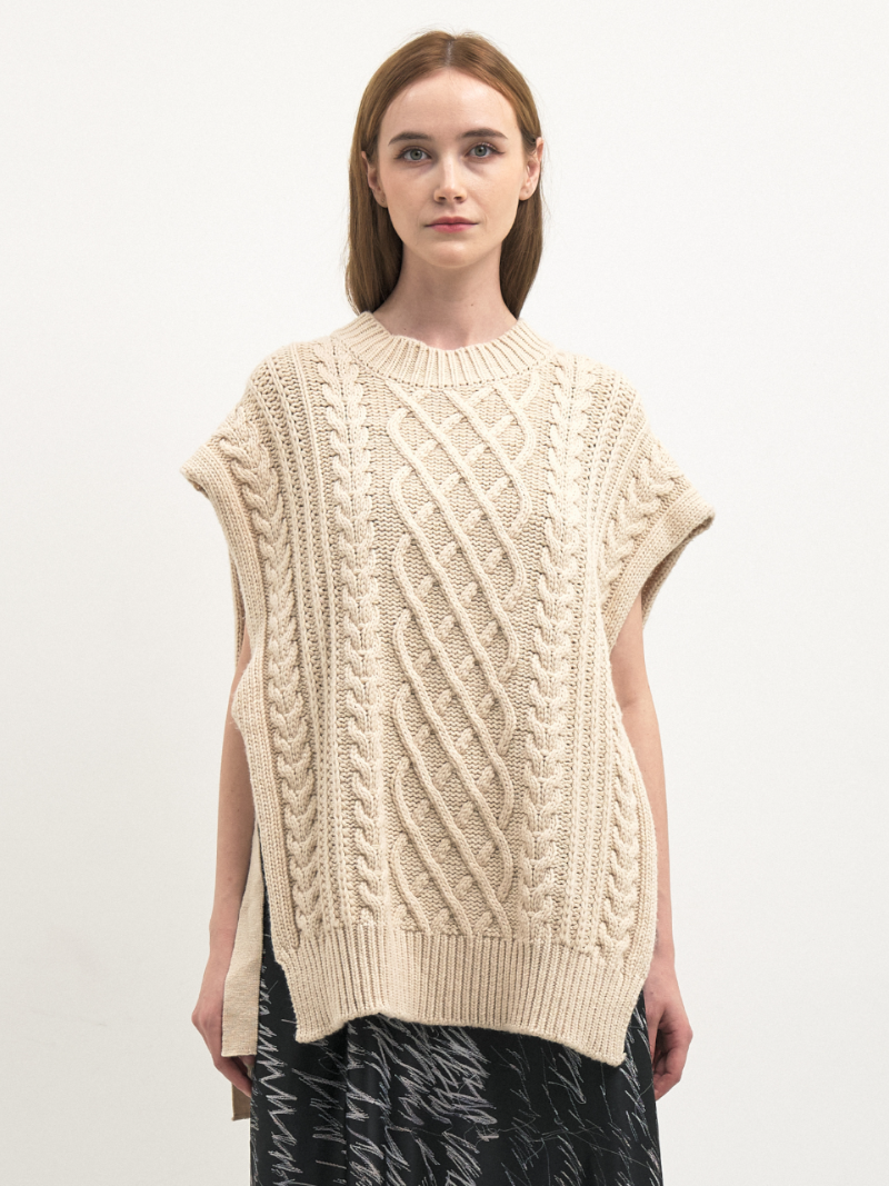 Twisted side strap knit vest [2주소요 오더메이드]